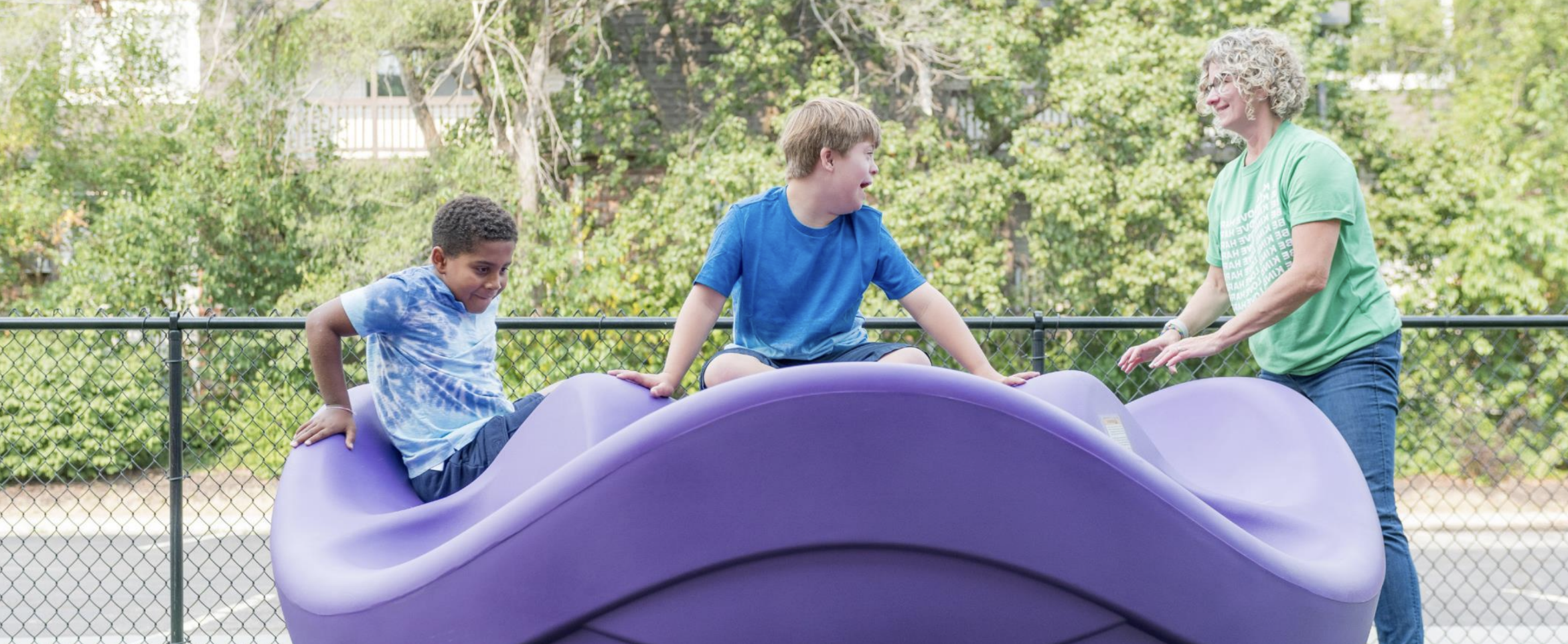 Young people in an outdoor recreational program supported by an intellectual and developmental disability services provider